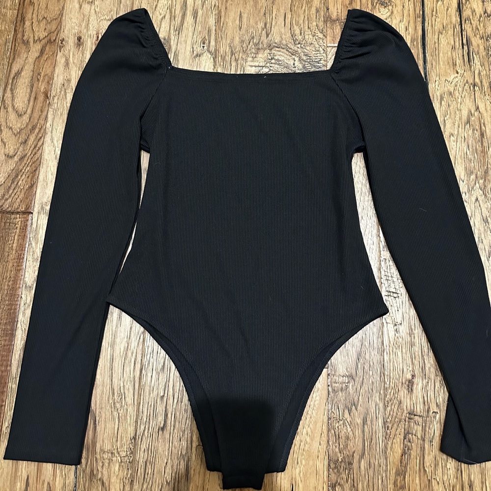 Gianni Bini Black Long Sleeve Body Suit